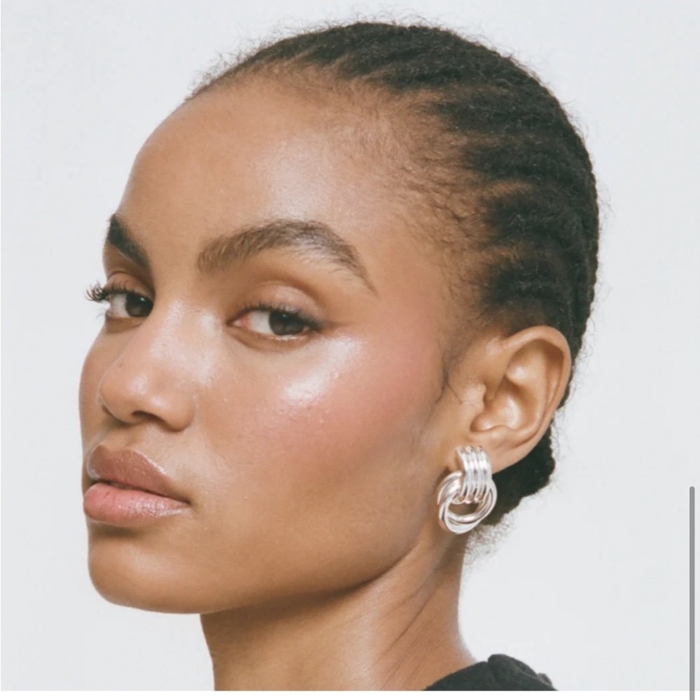 Heaven Mayhem Silver Hoop Earrings - Picture 8 of 9